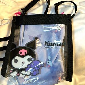 KUROMI CROSSBODY pvc with drawstring bag NEW.